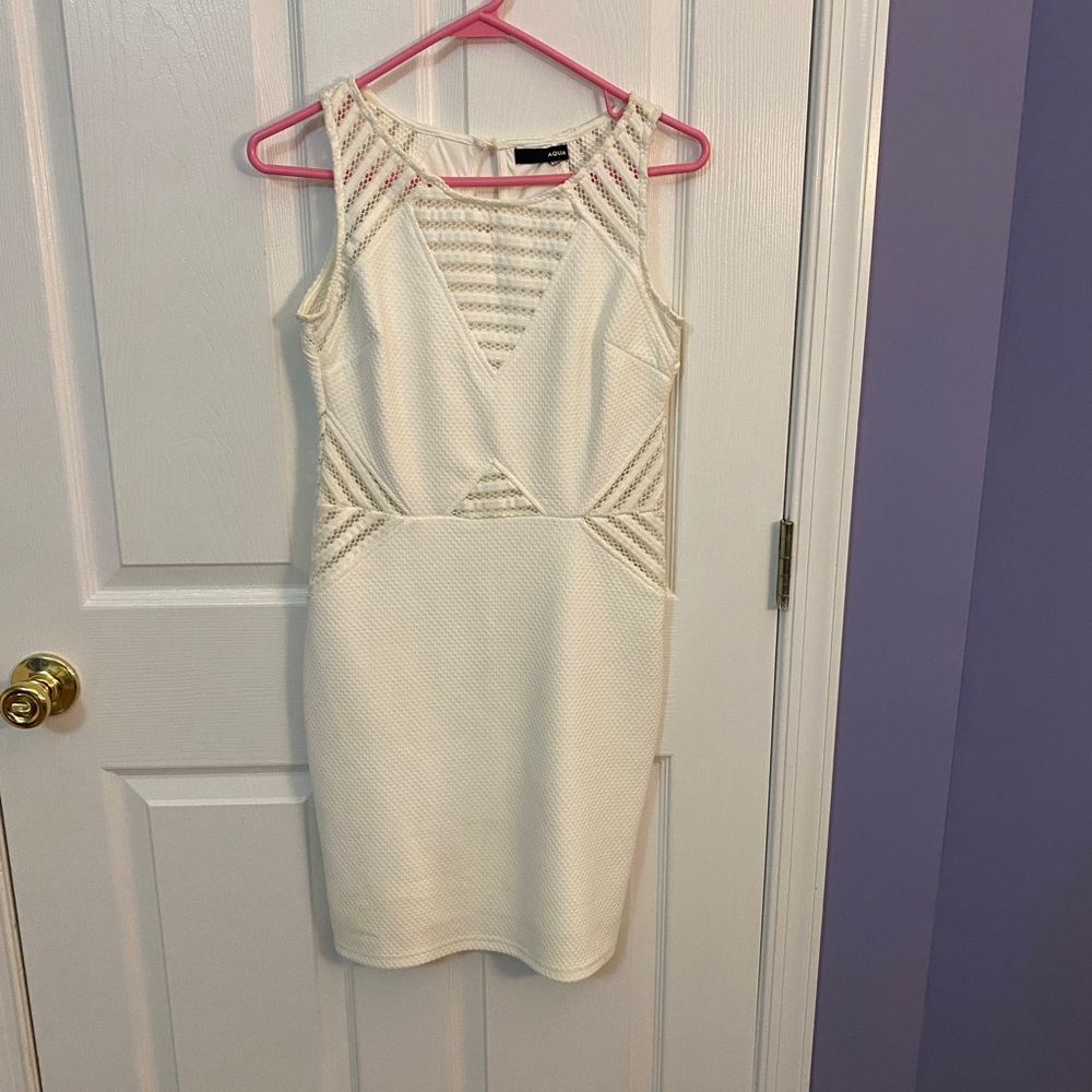 NWOT aqua white cutout bodycon dress
